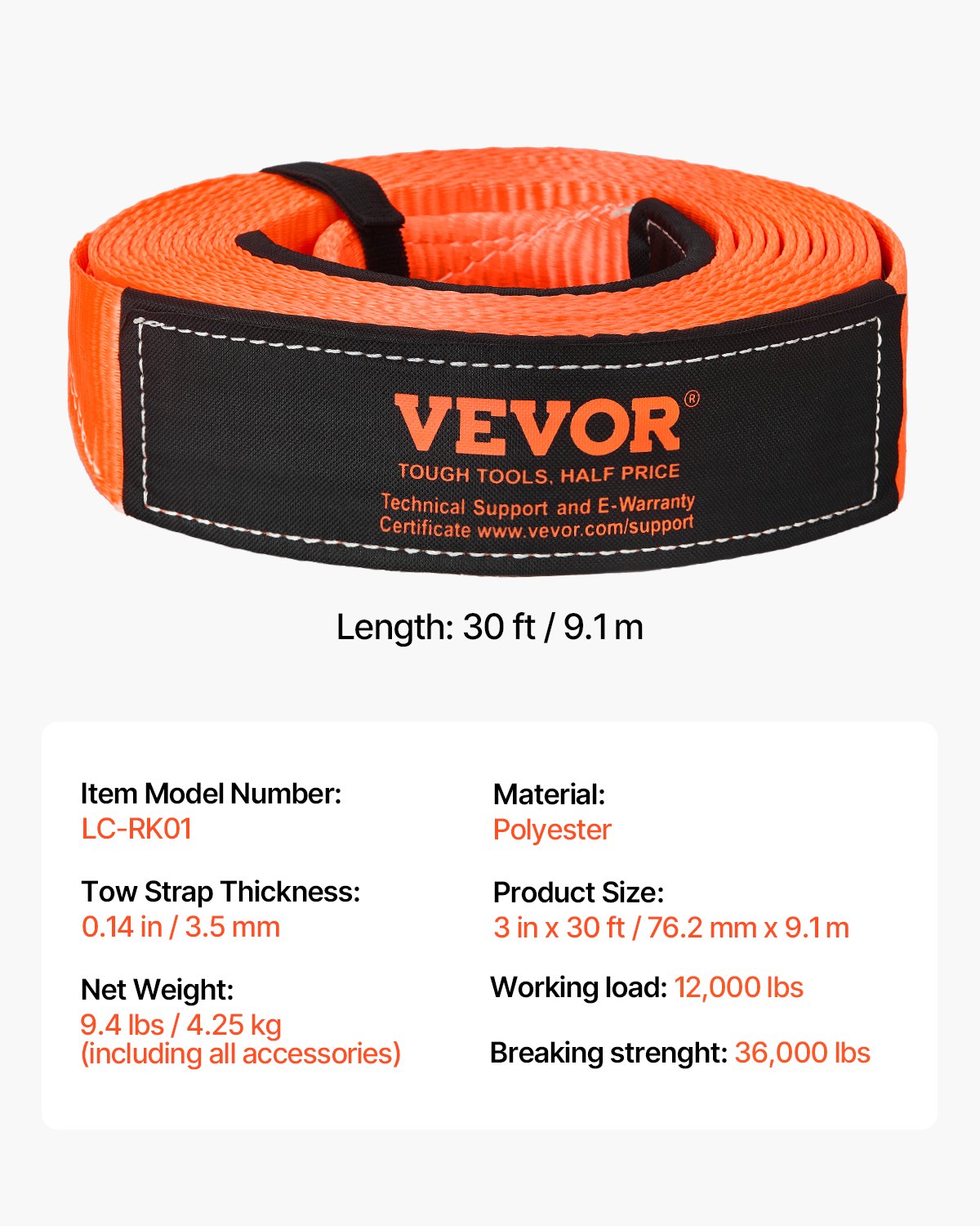 Vilkimo diržo rinkinys VEVOR LC-RK02, 16329 kg