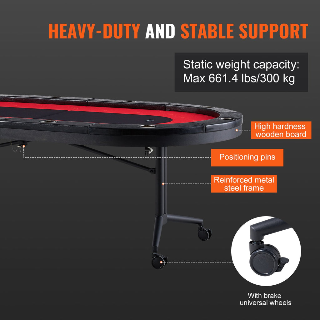 Sulankstomas pokerio stalas VEVOR GT806, 229 cm