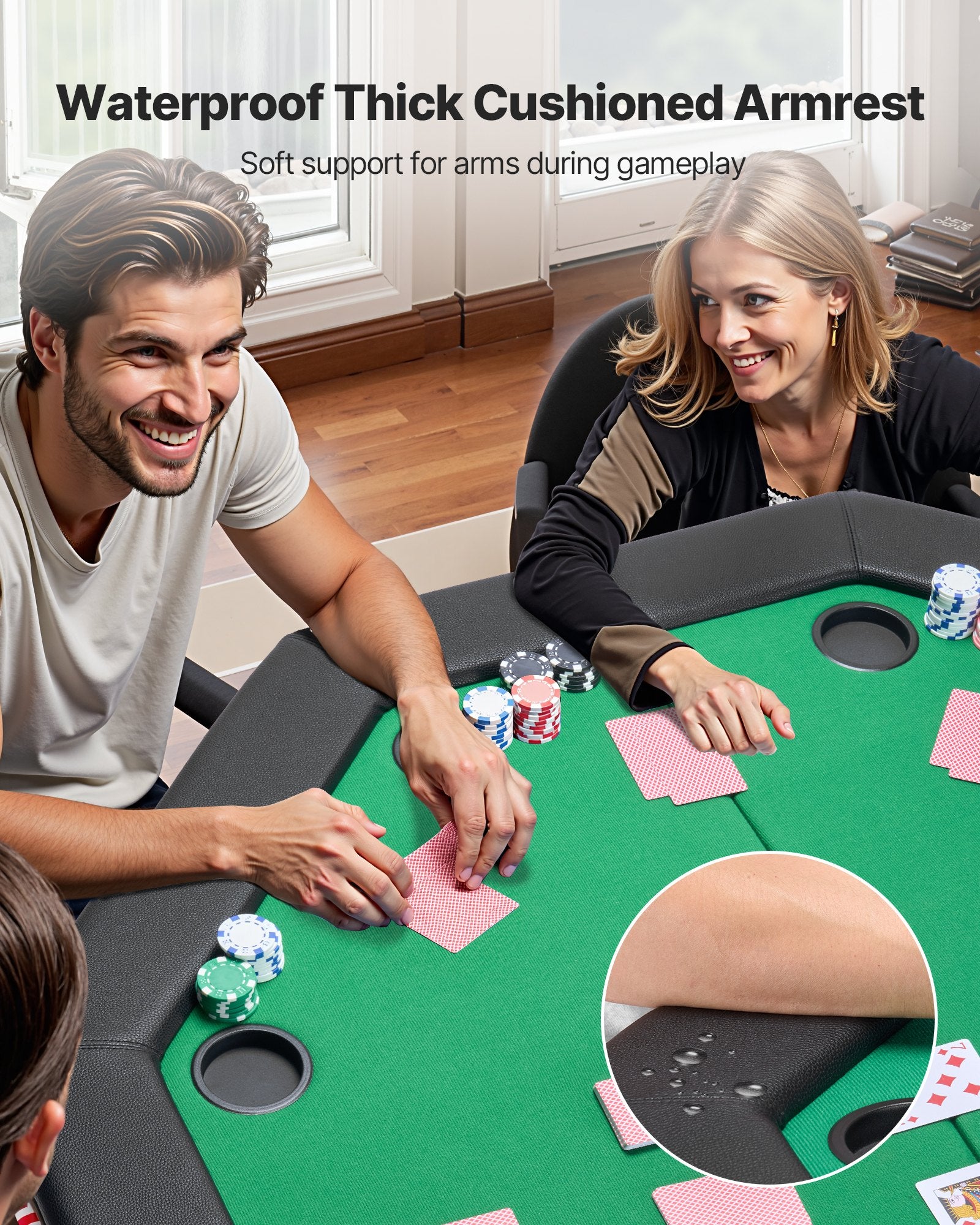 Sulankstomas pokerio stalas VEVOR SUS-4848CV, 8 žaidėjams