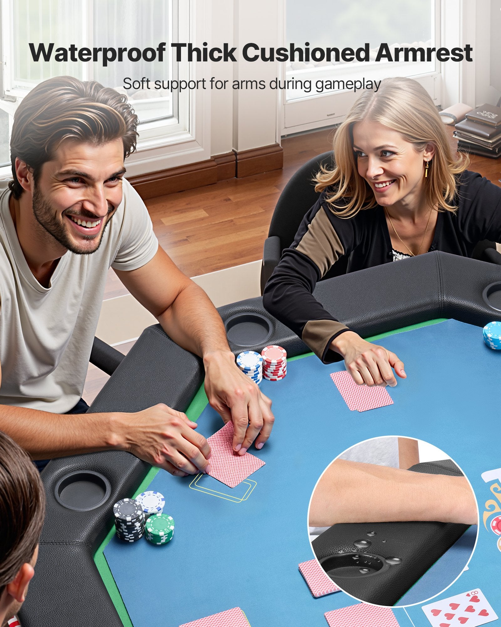 Sulankstomas pokerio stalas VEVOR SUS-4848HV, 8 žaidėjams