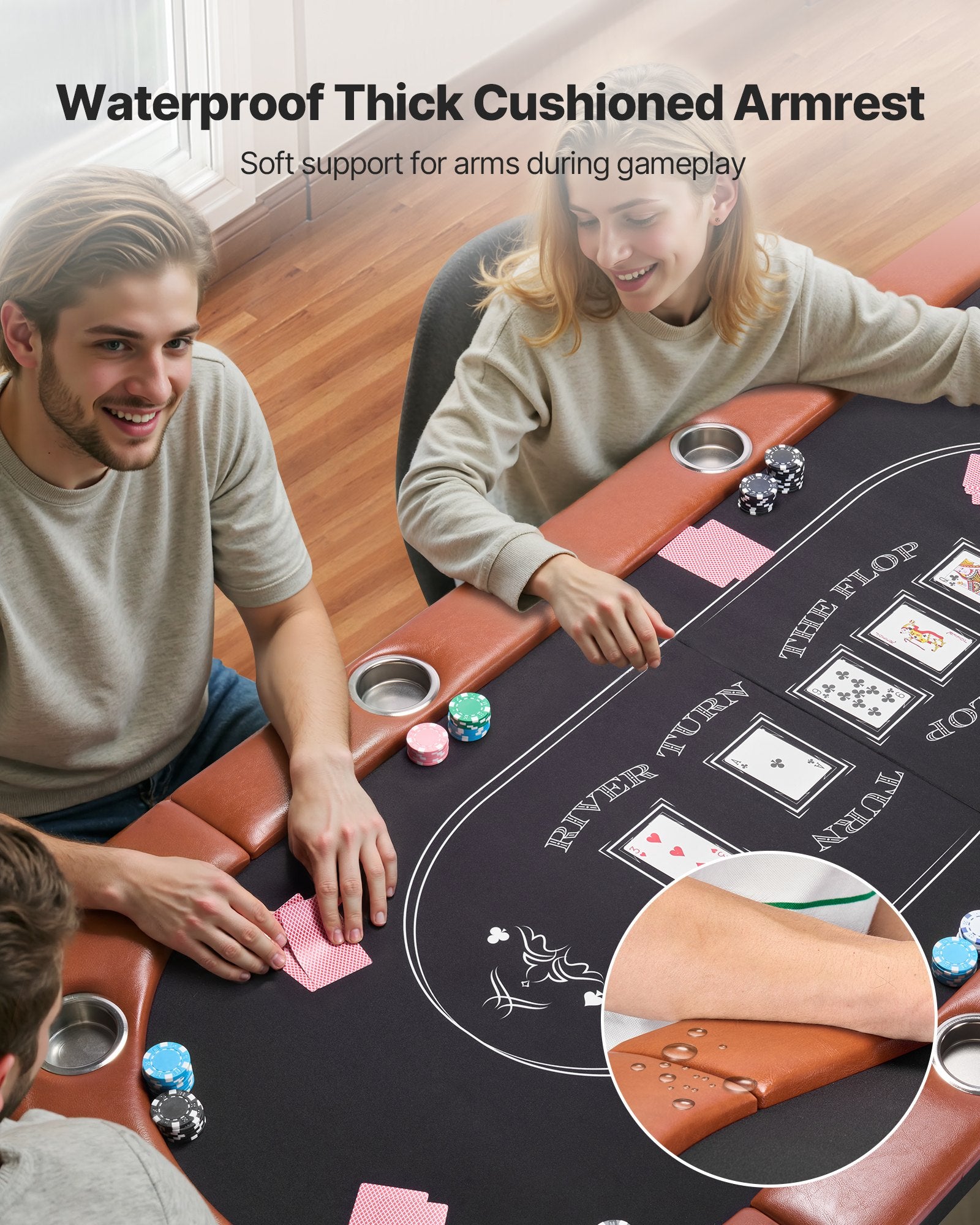 Sulankstomas pokerio stalas VEVOR SUS-7232C, 8 žaidėjams