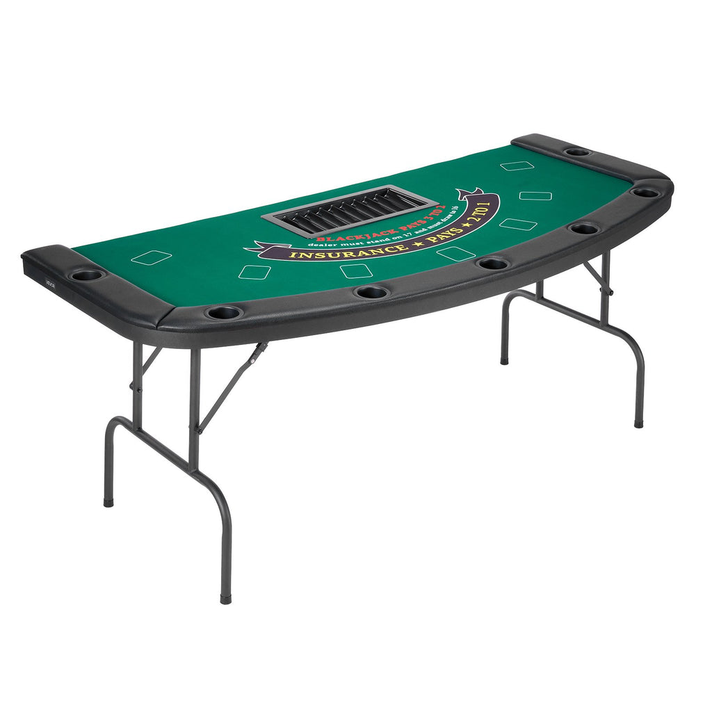 Sulankstomas pokerio stalas VEVOR SUS-7232UF, 7 žaidėjams, 183 cm