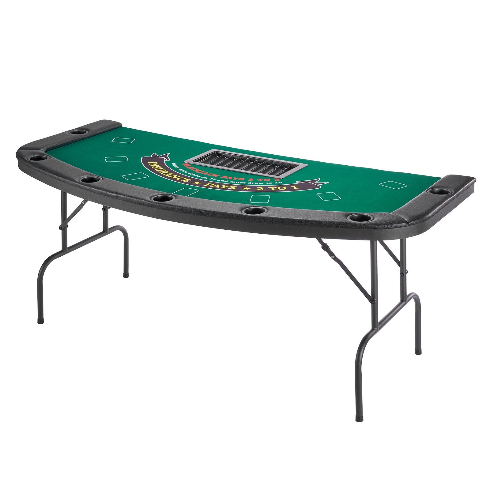 Sulankstomas pokerio stalas VEVOR SUS-7232UF, 7 žaidėjams, 183 cm
