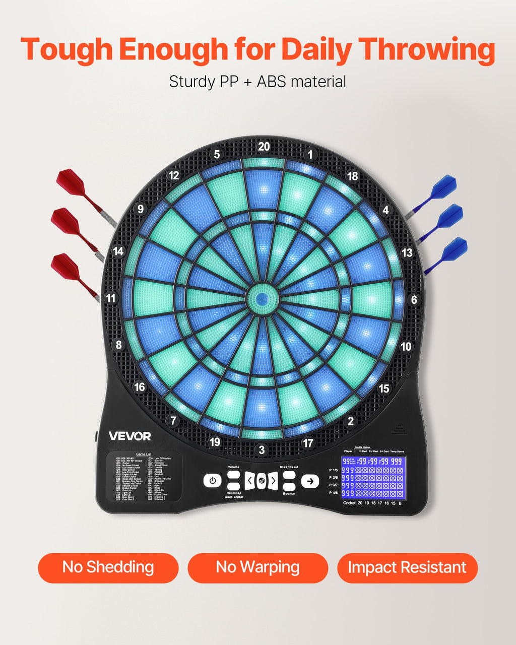 Elektroninė smiginio lenta VEVOR 9449, 48 žaidimų režimai