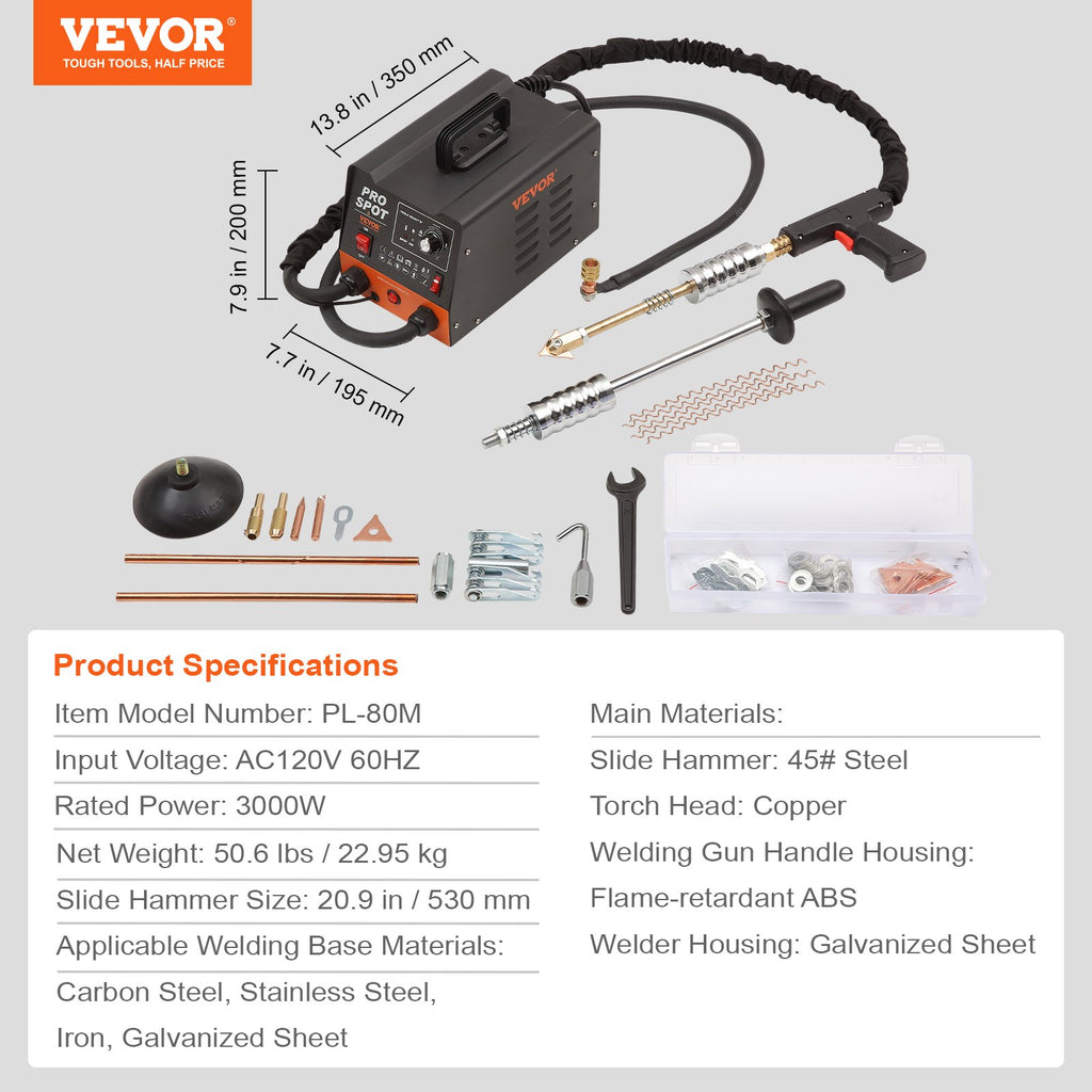 Kėbulo lyginimo aparatas VEVOR PL-80M, 3 kW