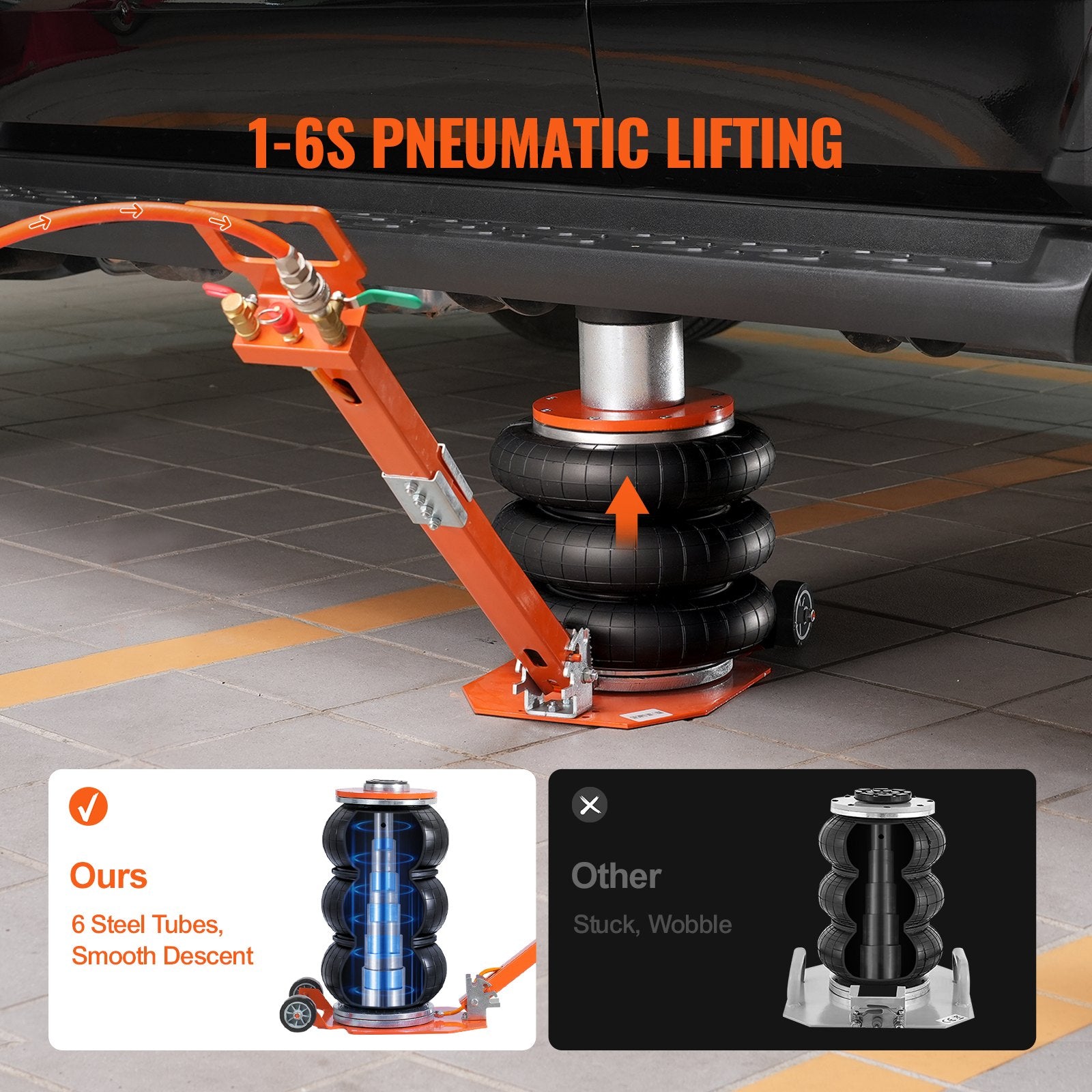 Pneumatinis keltuvas VEVOR ZG-C+, 3 tonos