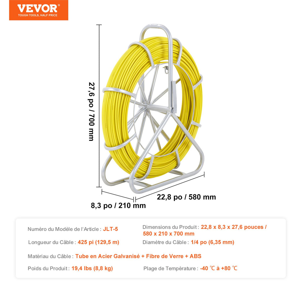 Kabelių tempimo įtaisas VEVOR JLT-5, 129,5 m