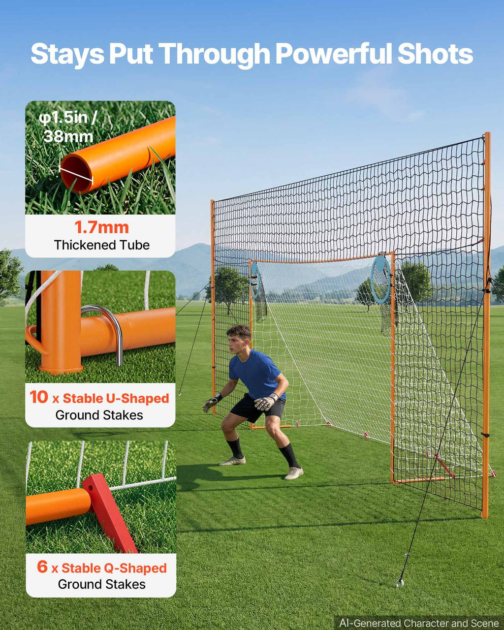 Futbolo vartai VEVOR DKS-2910, 4,84 x 2,12 m