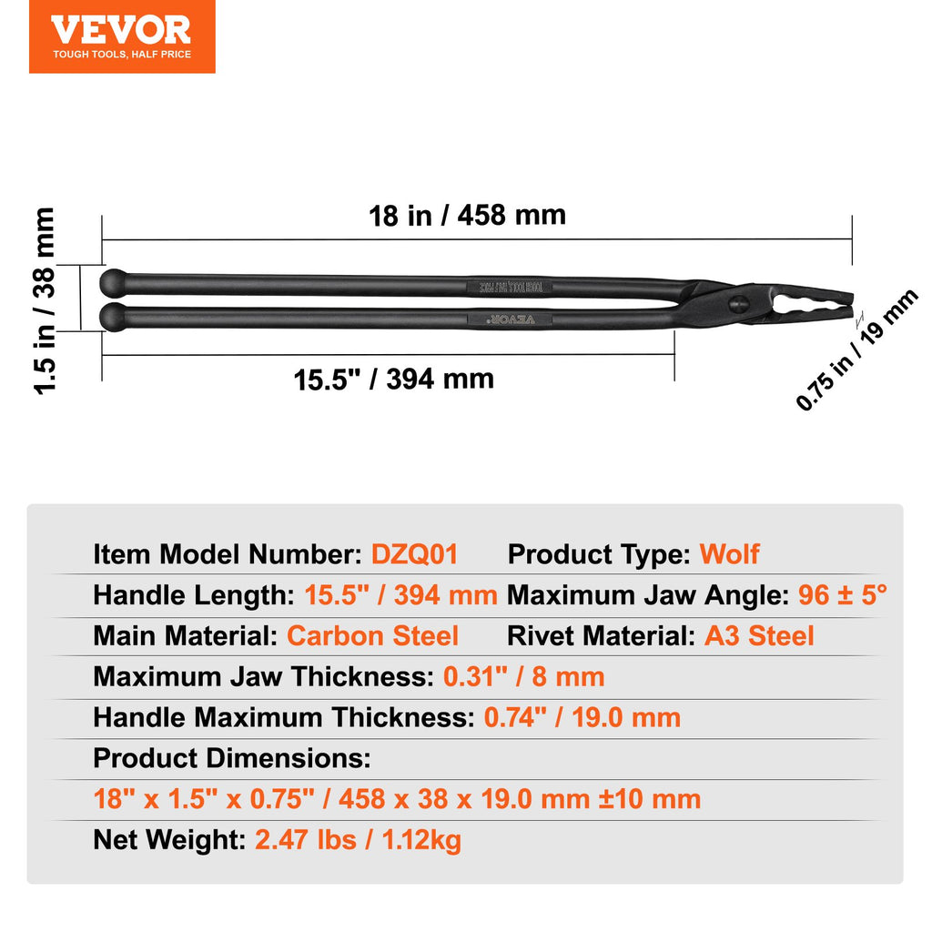 Kalvystės replės VEVOR DZQ01, 45,7 cm