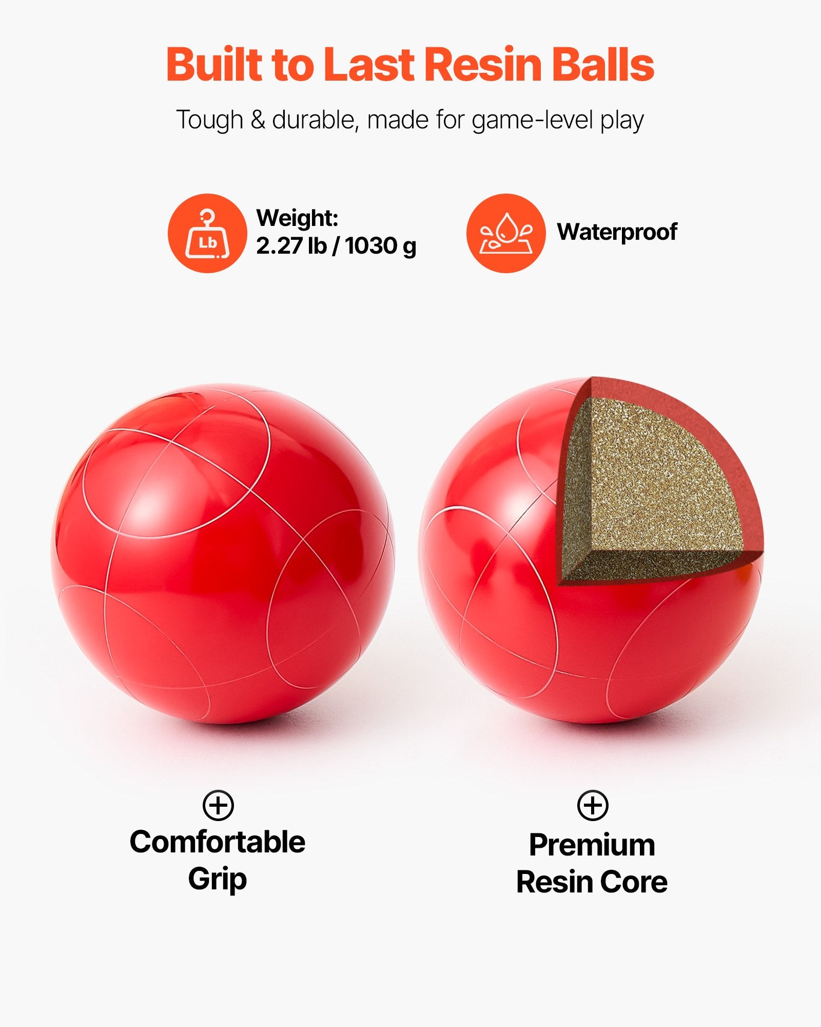 Bocce rutulių rinkinys VEVOR BZ-BBL100mm-4C, 100 mm