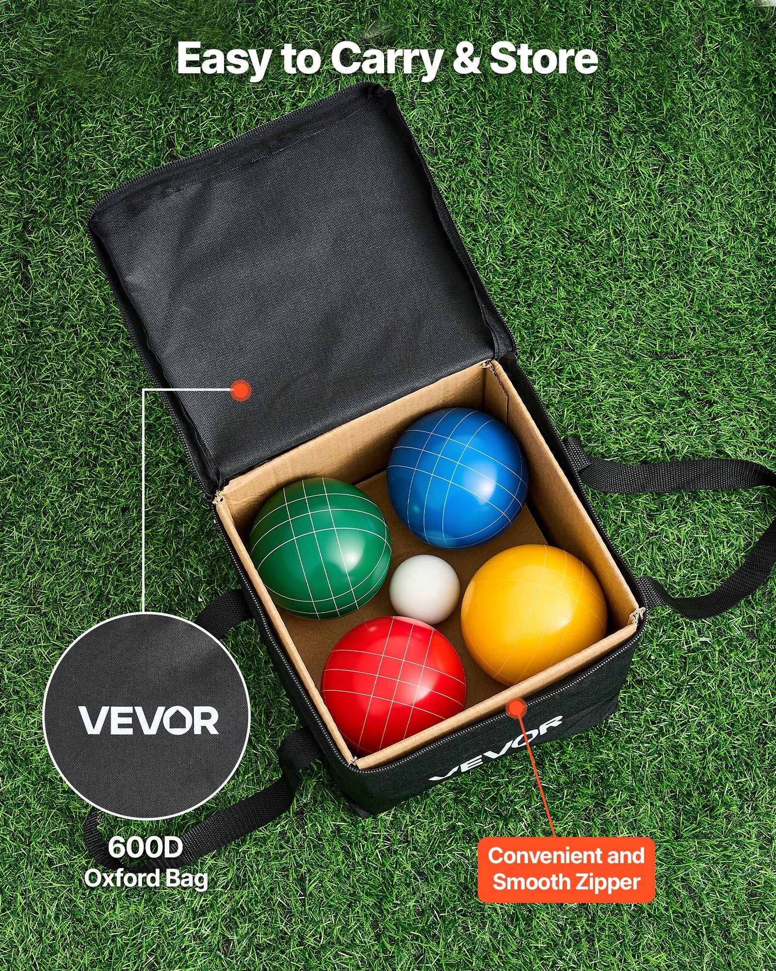 Bocce rutulių rinkinys VEVOR BZ-BBL100mm-4C, 100 mm