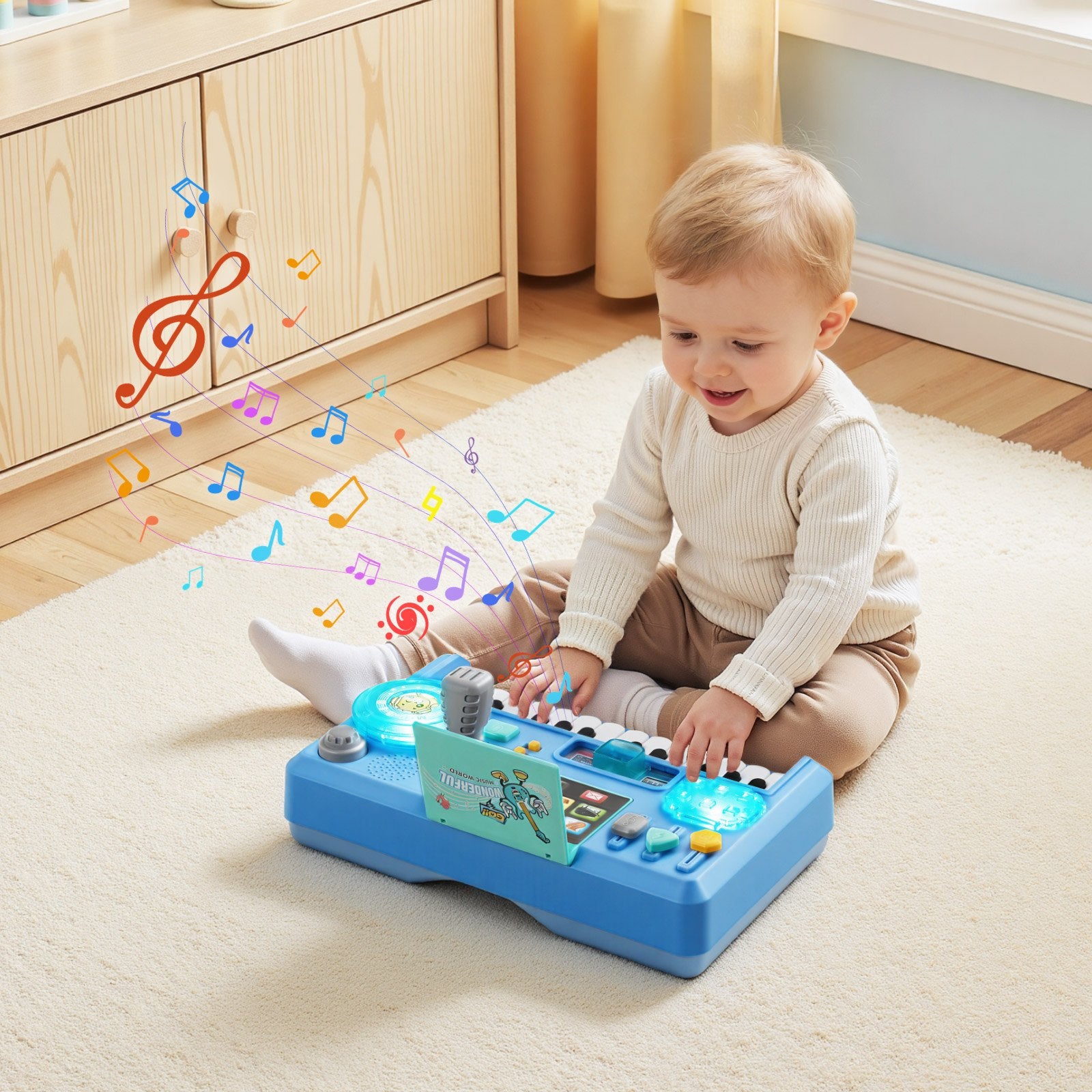 Muzikinis veiklos staliukas VEVOR 2038, 133 garsų efektai
