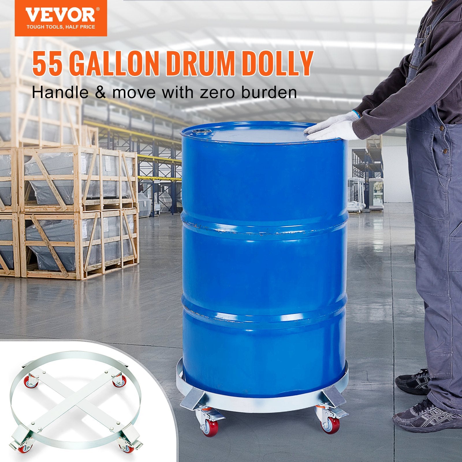 Vežimėlis statinėms VEVOR 55-1000-1, 454 kg keliamoji galia
