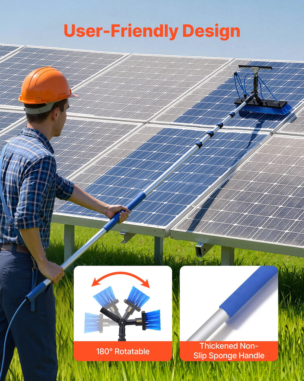 Saulės kolektorių valymo rinkinys VEVOR HW5-7.9m(55CM)-EU, 7,99 m
