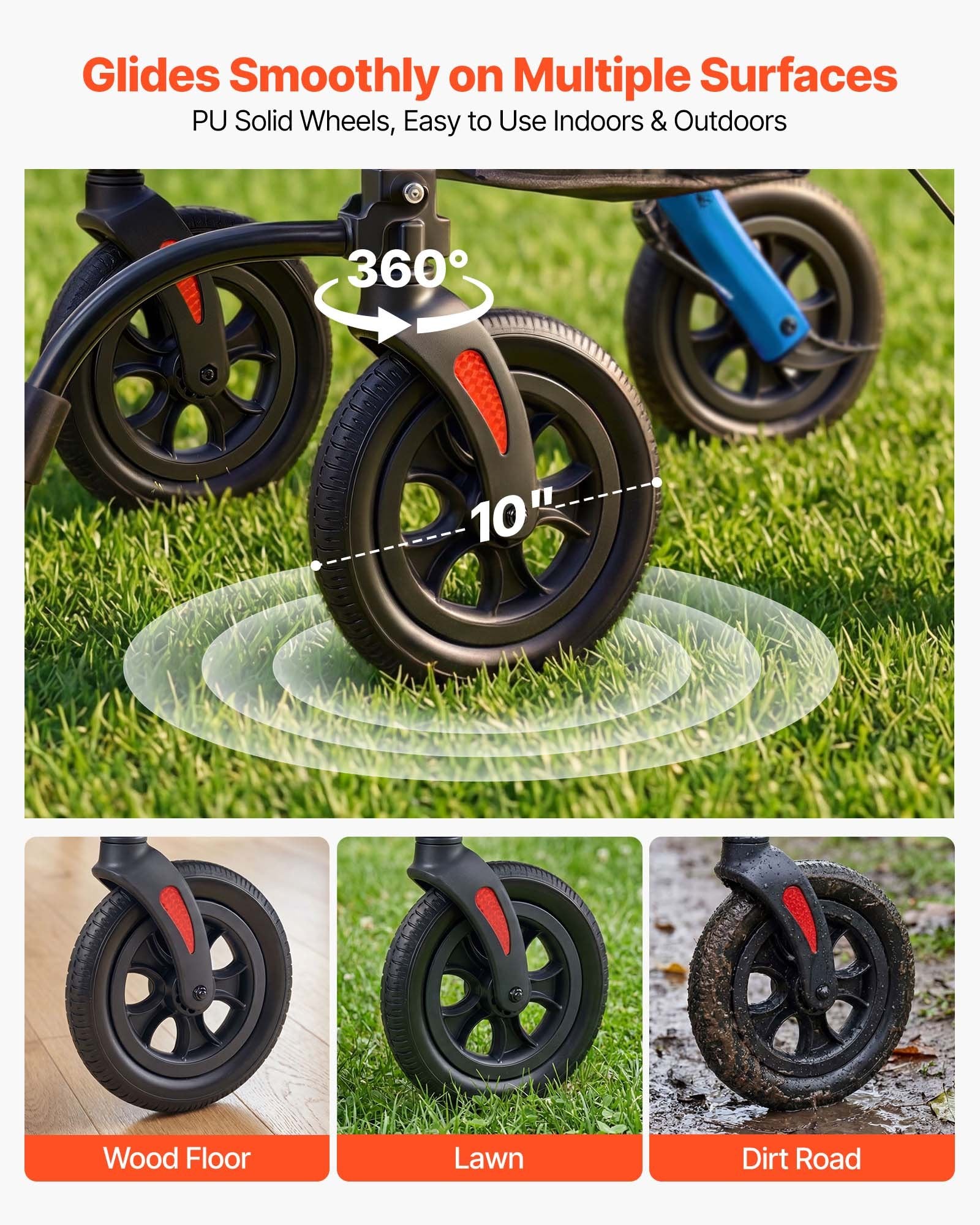 Vaikštynė-vežimėlis (2-in-1) VEVOR HFK-9269KD-1, iki 136 kg