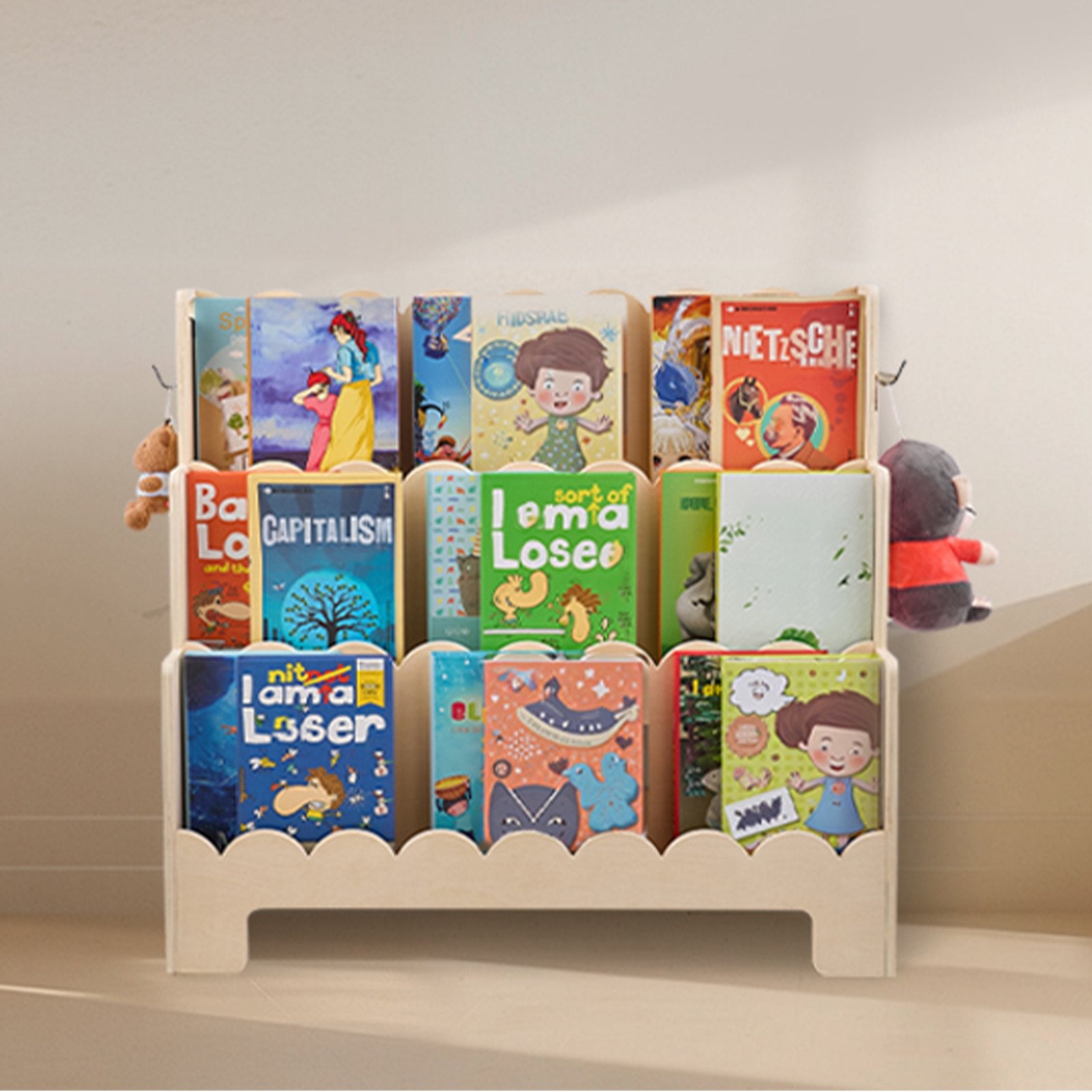 Montessori tipo vaikiška lentyna VEVOR ZD-25A07, 3 skyrių