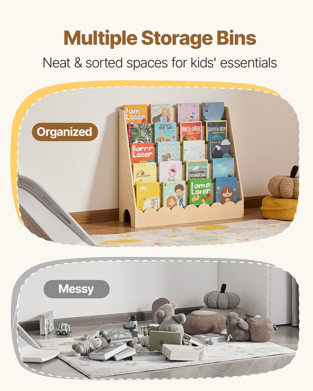 Montessori lentyna vaikams VEVOR ZD-25A08, 5 skyriai