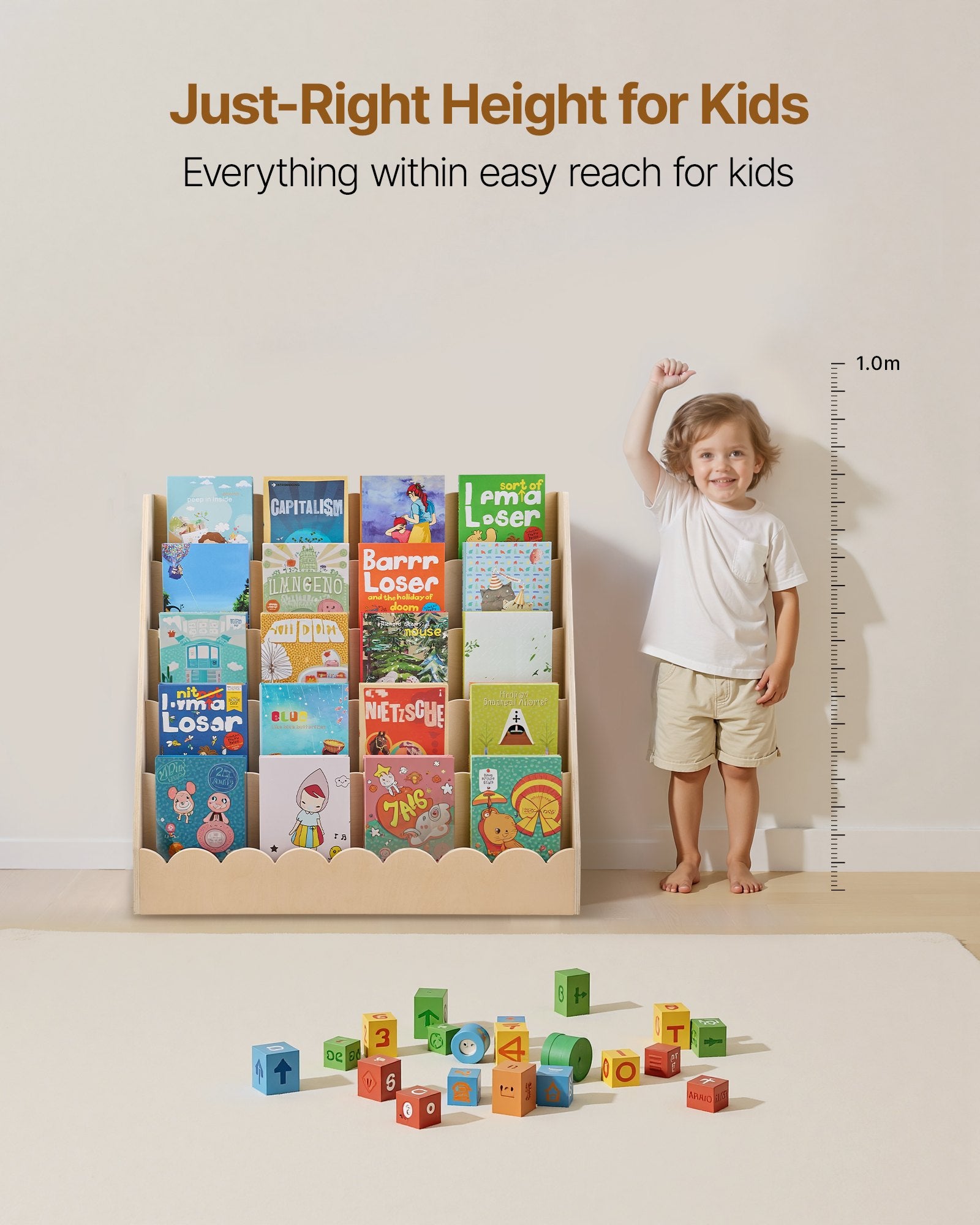 Montessori lentyna vaikams VEVOR ZD-25A08, 5 skyriai