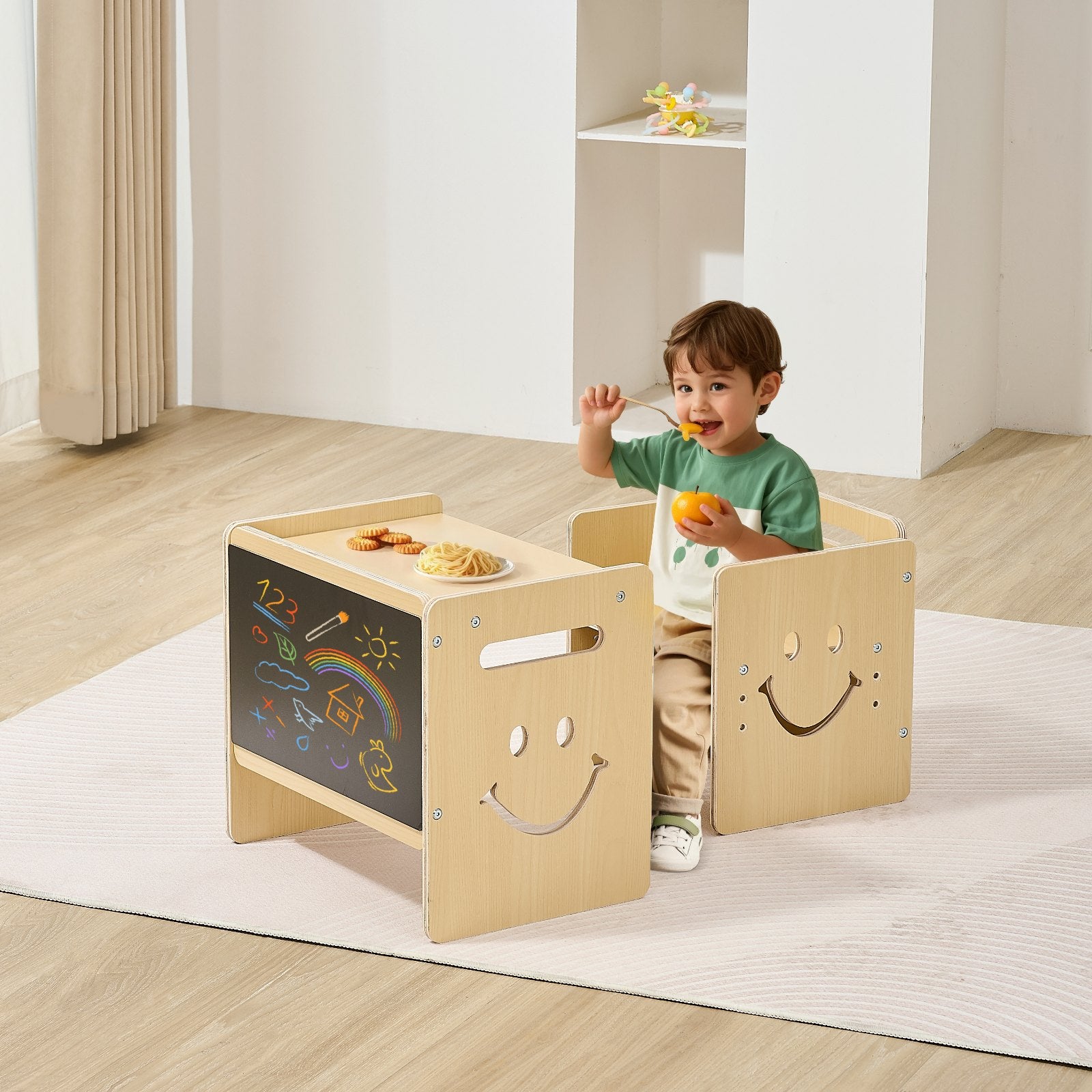 Montessori baldų komplektas VEVOR SYD01, su piešimo lenta