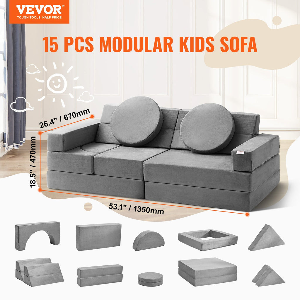 Modulinė vaikiška sofa VEVOR ETW001-11, 15 dalių