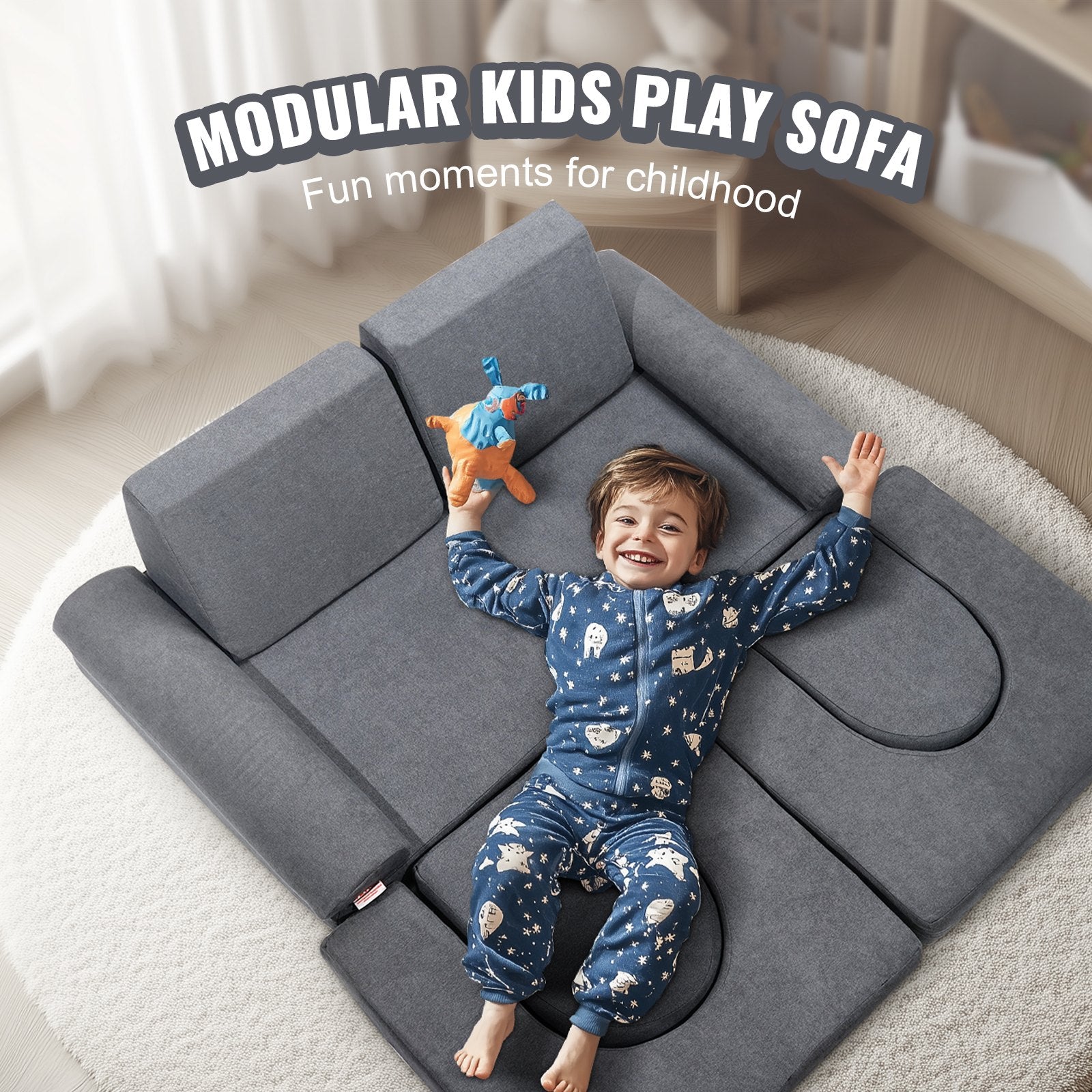 Modulinė vaikiška sofa VEVOR ETDST010, 10 dalių