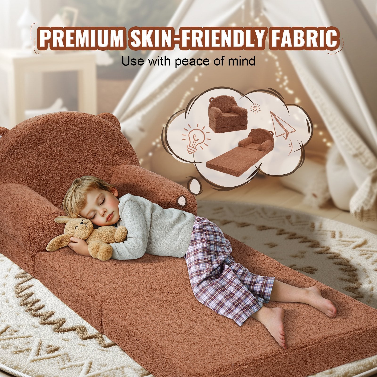 Vaikiška sofa-lova VEVOR ETSF018, „du viename“ dizainas
