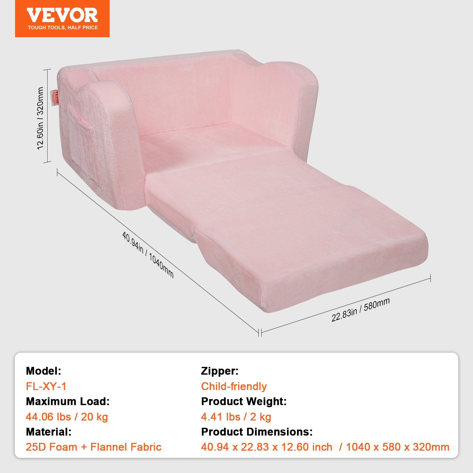 Vaikiška sofa-lova VEVOR FL-XY-1, 2-in-1
