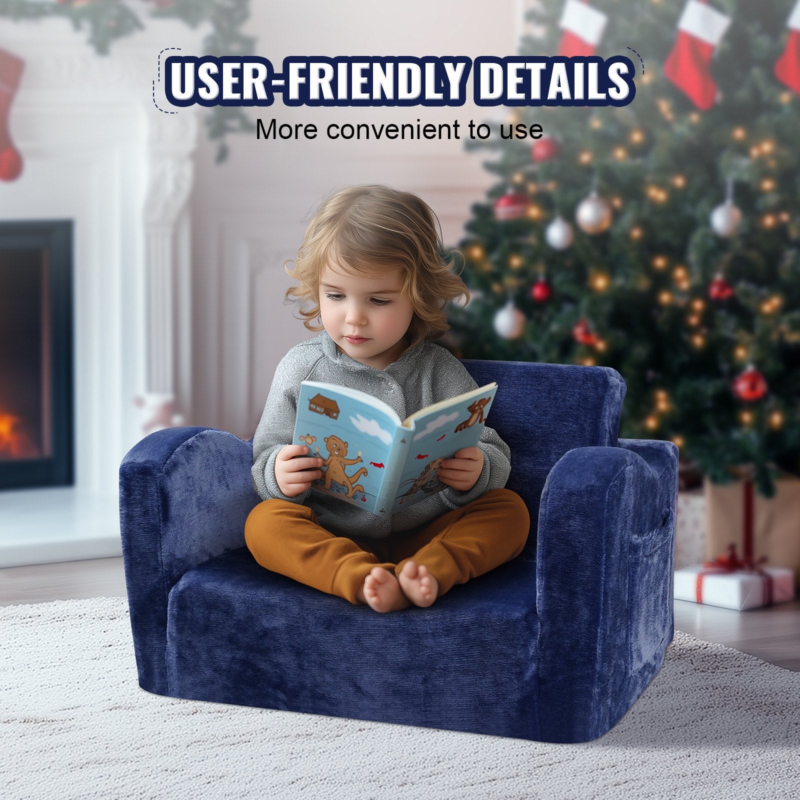 Vaikiška sofa-lova VEVOR FL-XY-2, 2-in-1 išskleidžiama