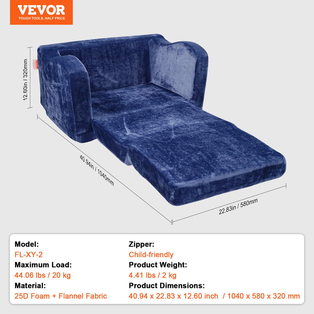 Vaikiška sofa-lova VEVOR FL-XY-2, 2-in-1 išskleidžiama