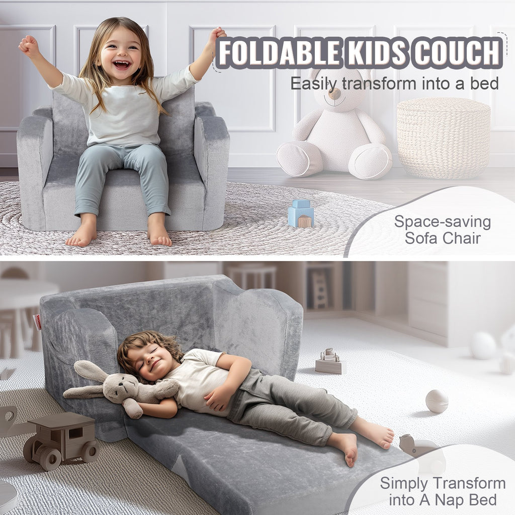 Vaikiška sofa-lova VEVOR FL-XY-3, 2-in-1 išskleidžiama konstrukcija