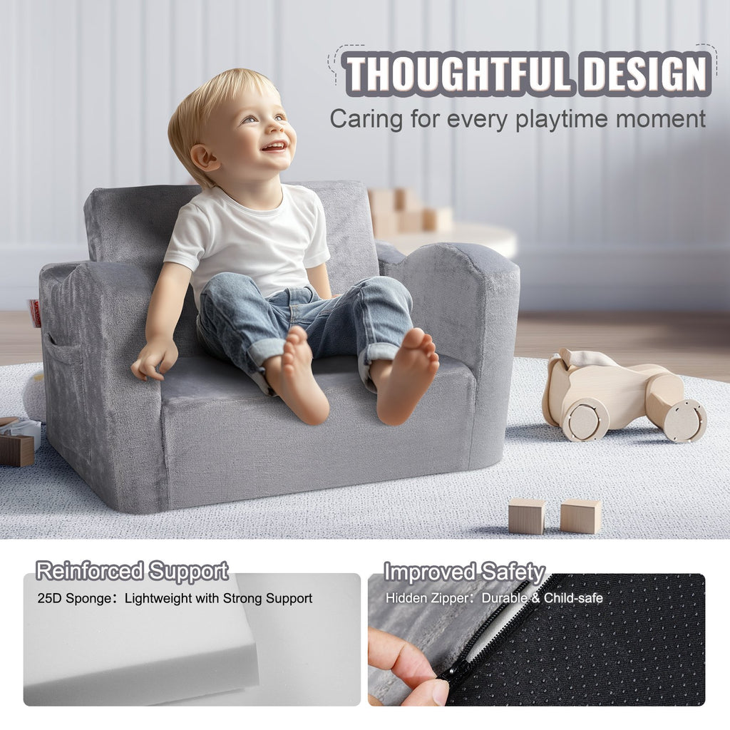 Vaikiška sofa-lova VEVOR FL-XY-3, 2-in-1 išskleidžiama konstrukcija