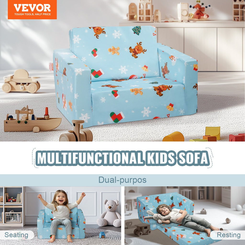 Vaikiška sofa-lova VEVOR FL-XY-3, 2-in-1 transformuojama
