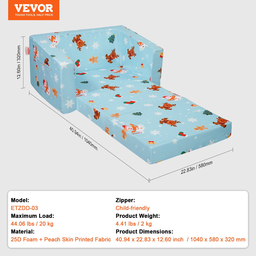 Vaikiška sofa-lova VEVOR FL-XY-3, 2-in-1 transformuojama