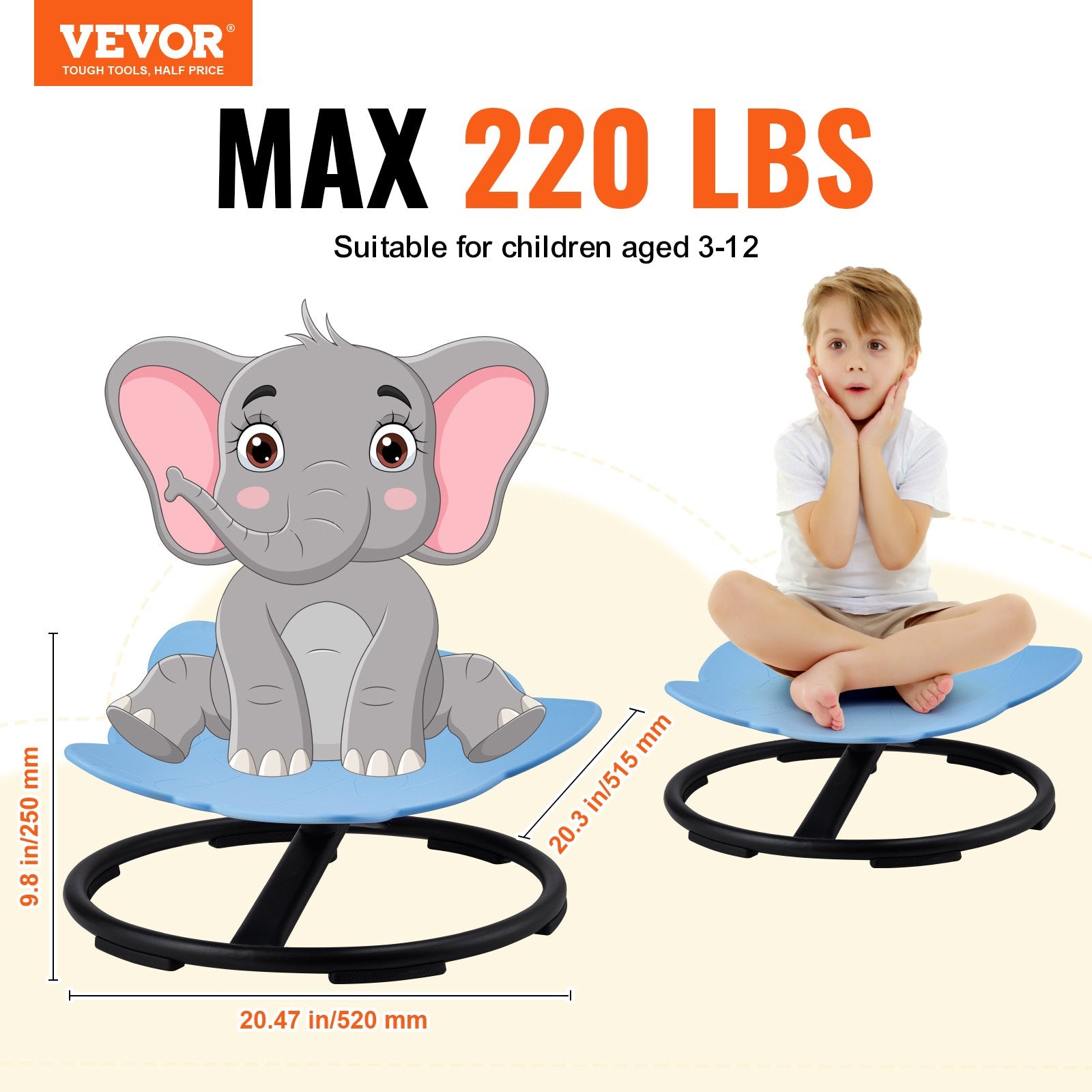Vaikiška supamoji kėdė VEVOR LY-8303, 100 kg apkrova