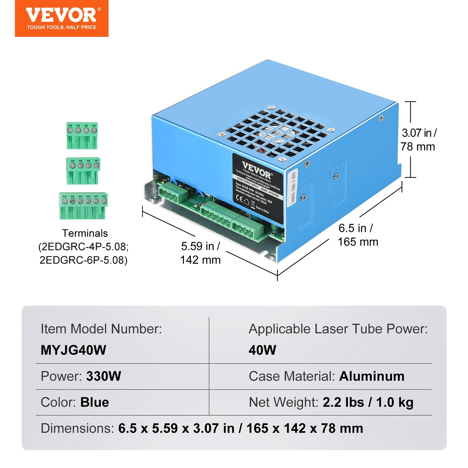 CO2 lazerio maitinimo šaltinis VEVOR MYJG40W, 40W