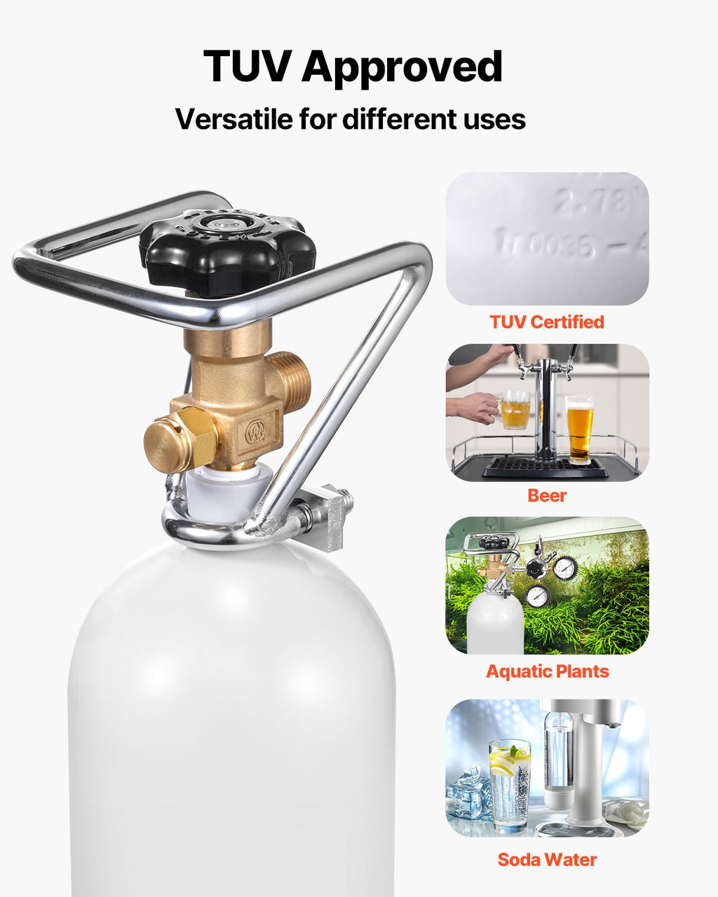 CO2 balionas VEVOR RY-117-315-A-01, 2 kg