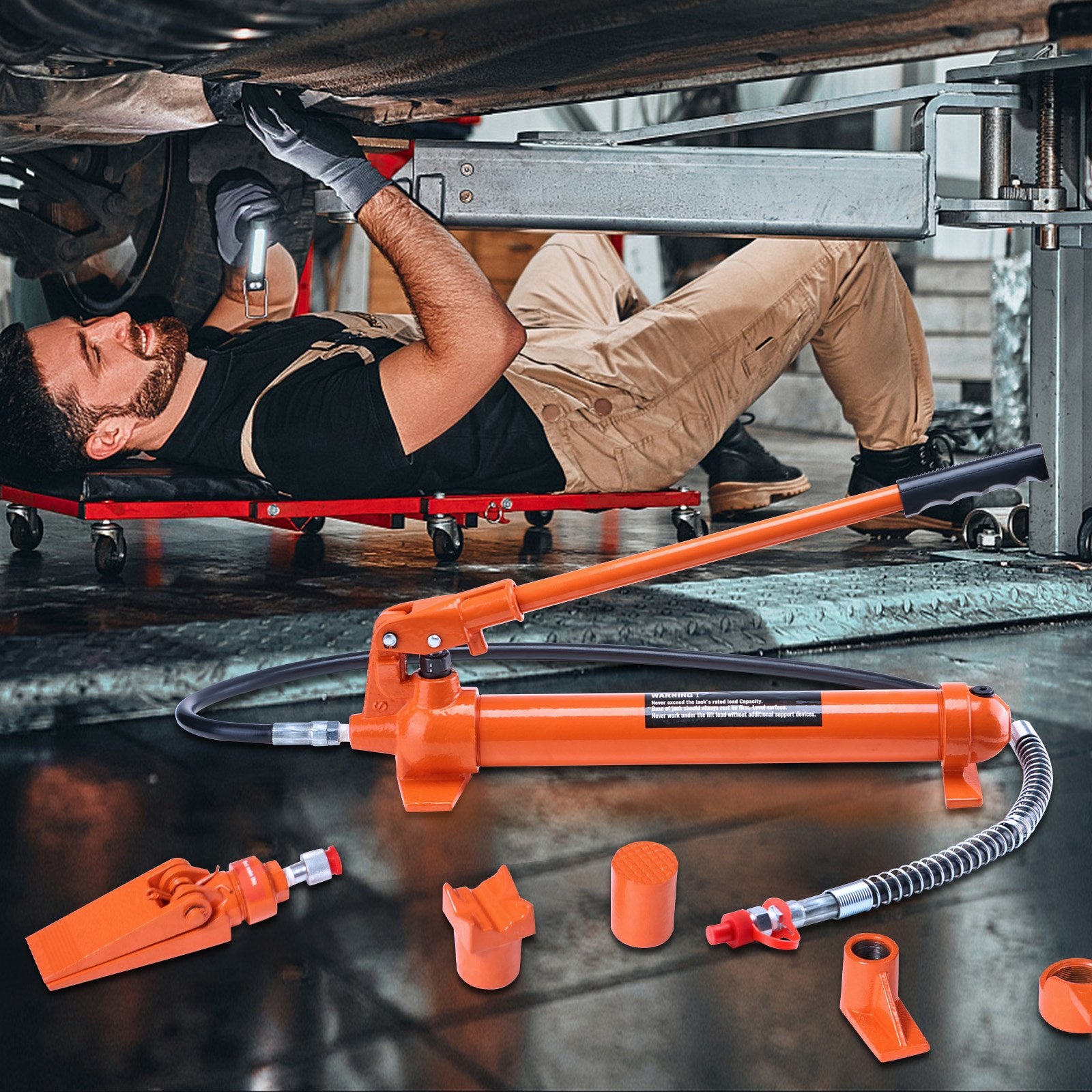 Hidraulinis kėliklis kėbulo lyginimui VEVOR 10T maintenance jack, 10 tonų galia