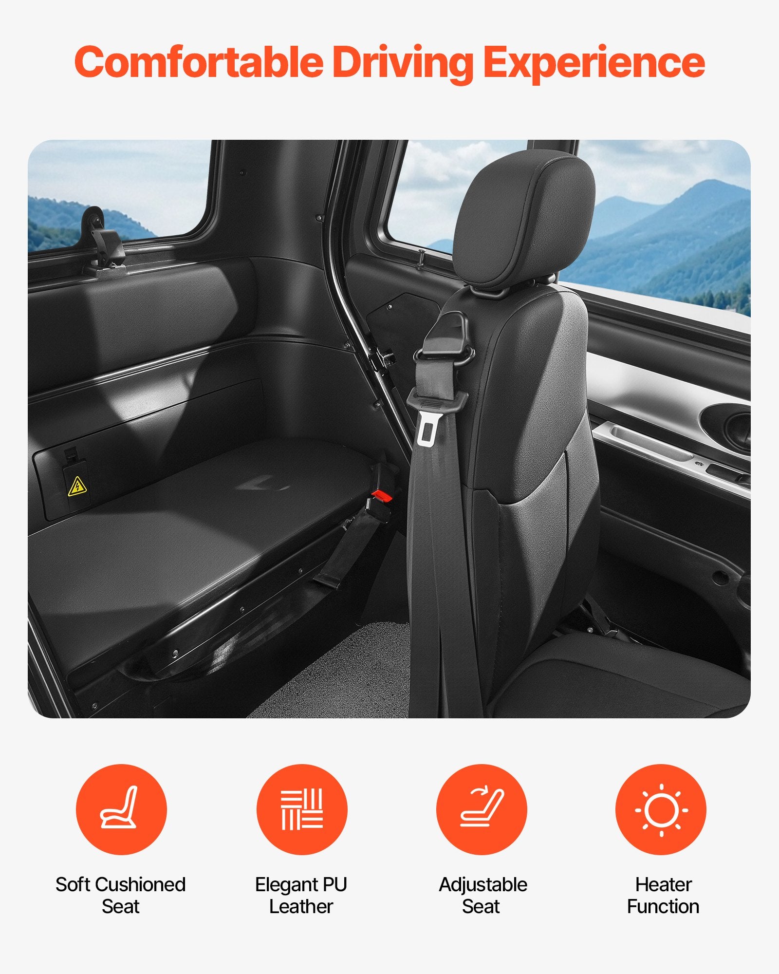 Elektrinis triratis uždaras motoroleris VEVOR YM1500DZK, 1500W