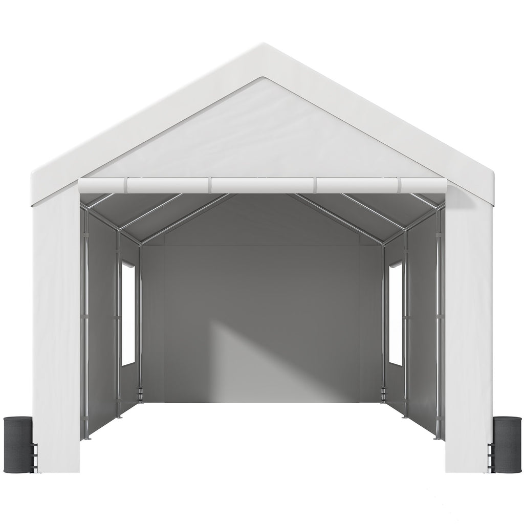 Palapinė-garažas VEVOR 3,7 x 6,1 m, su ventiliaciniais langais