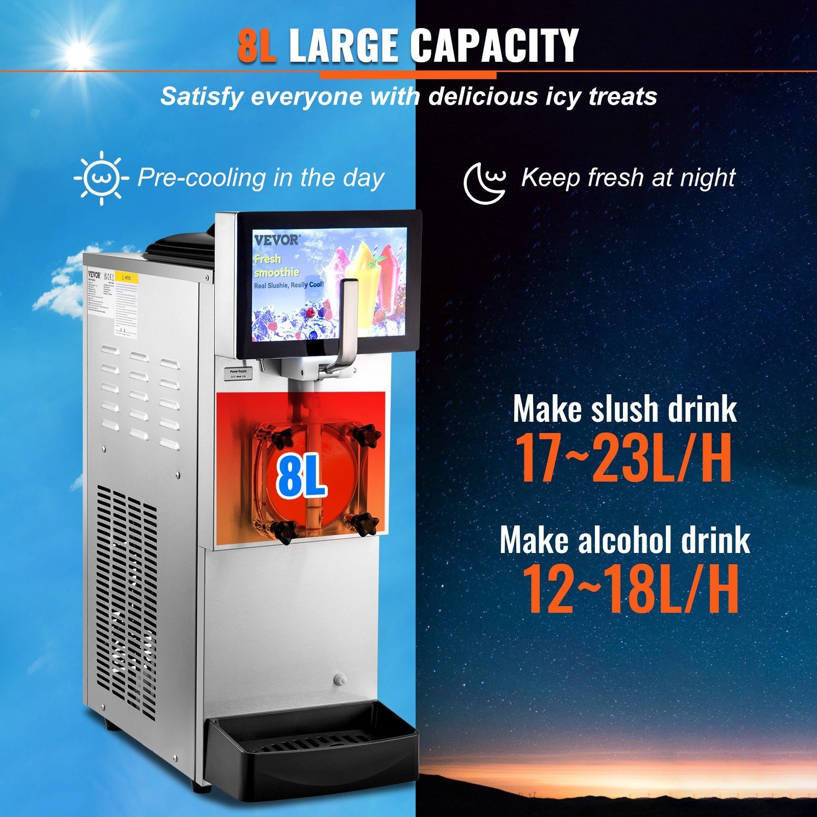 Šaldytų gėrimų aparatas VEVOR XRJF-12, 8 l