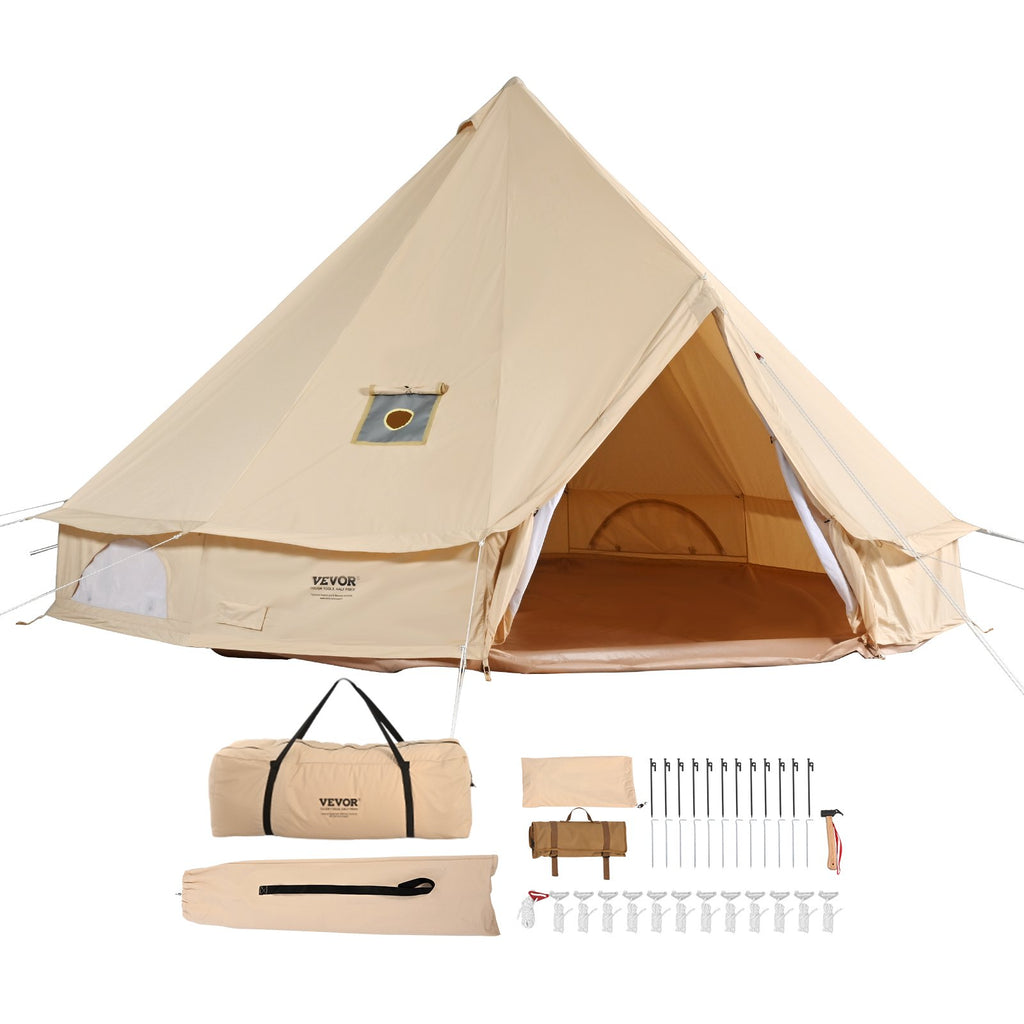 Brezentinė glampingo palapinė VEVOR ZJTM1215, 5 m skersmens