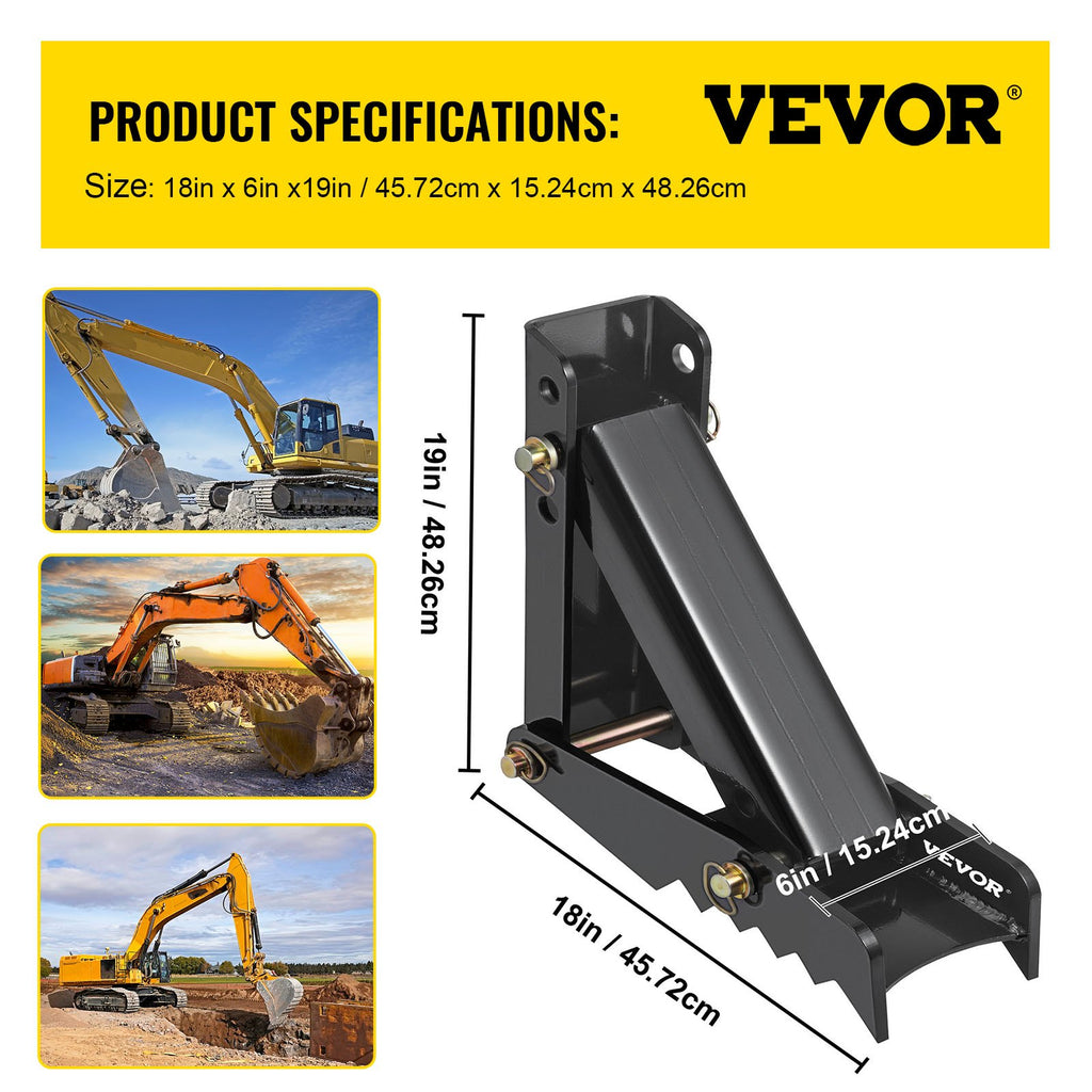 Ekskavatoriaus griebtuvas VEVOR 18", 12 mm storio dantys