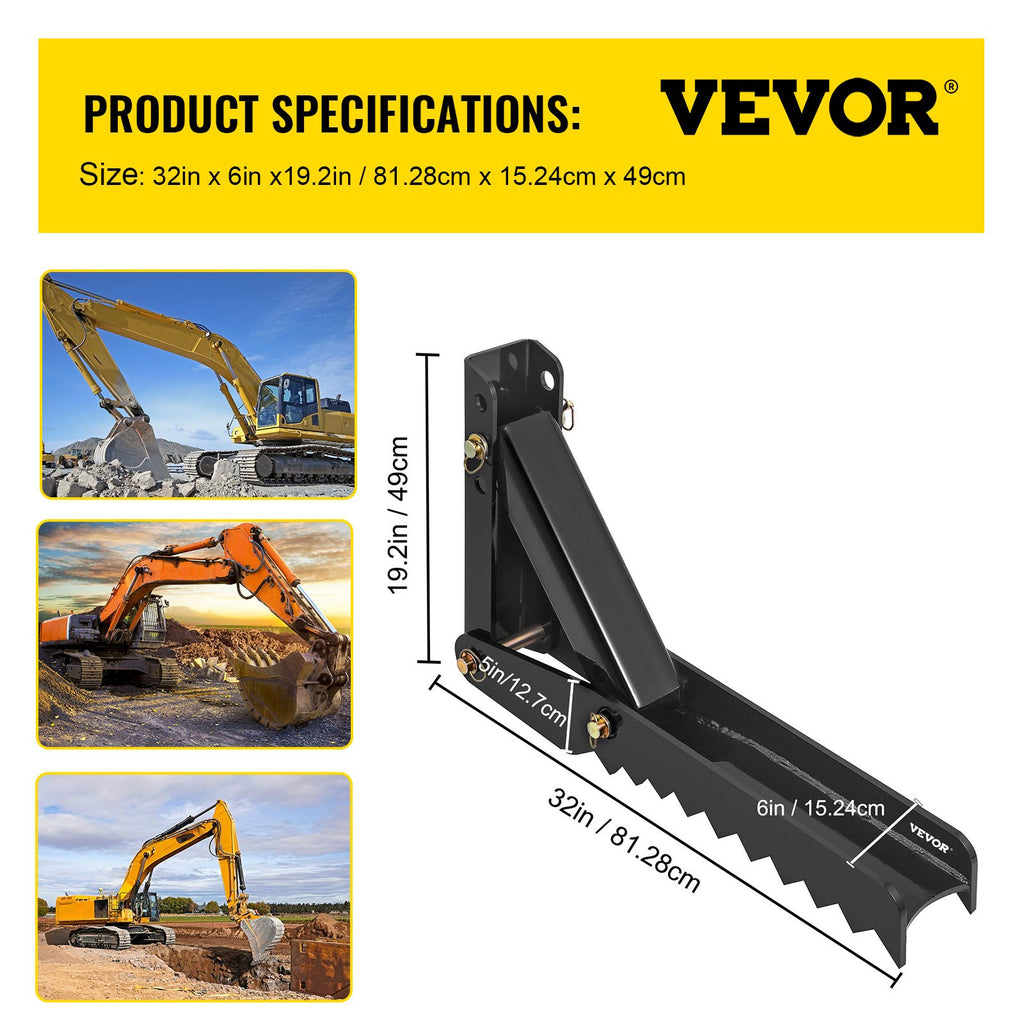 Ekskavatoriaus kaušo griebtuvas VEVOR 32", 81 cm ilgio