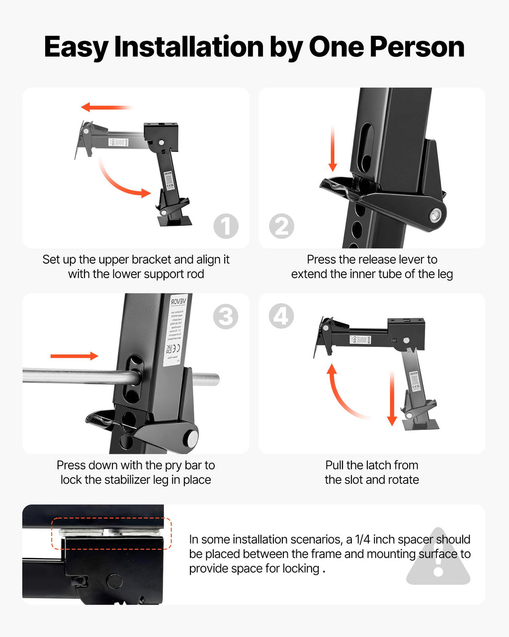 Teleskopinis stabilizavimo domkratas VEVOR MR1001B, 453,59 kg