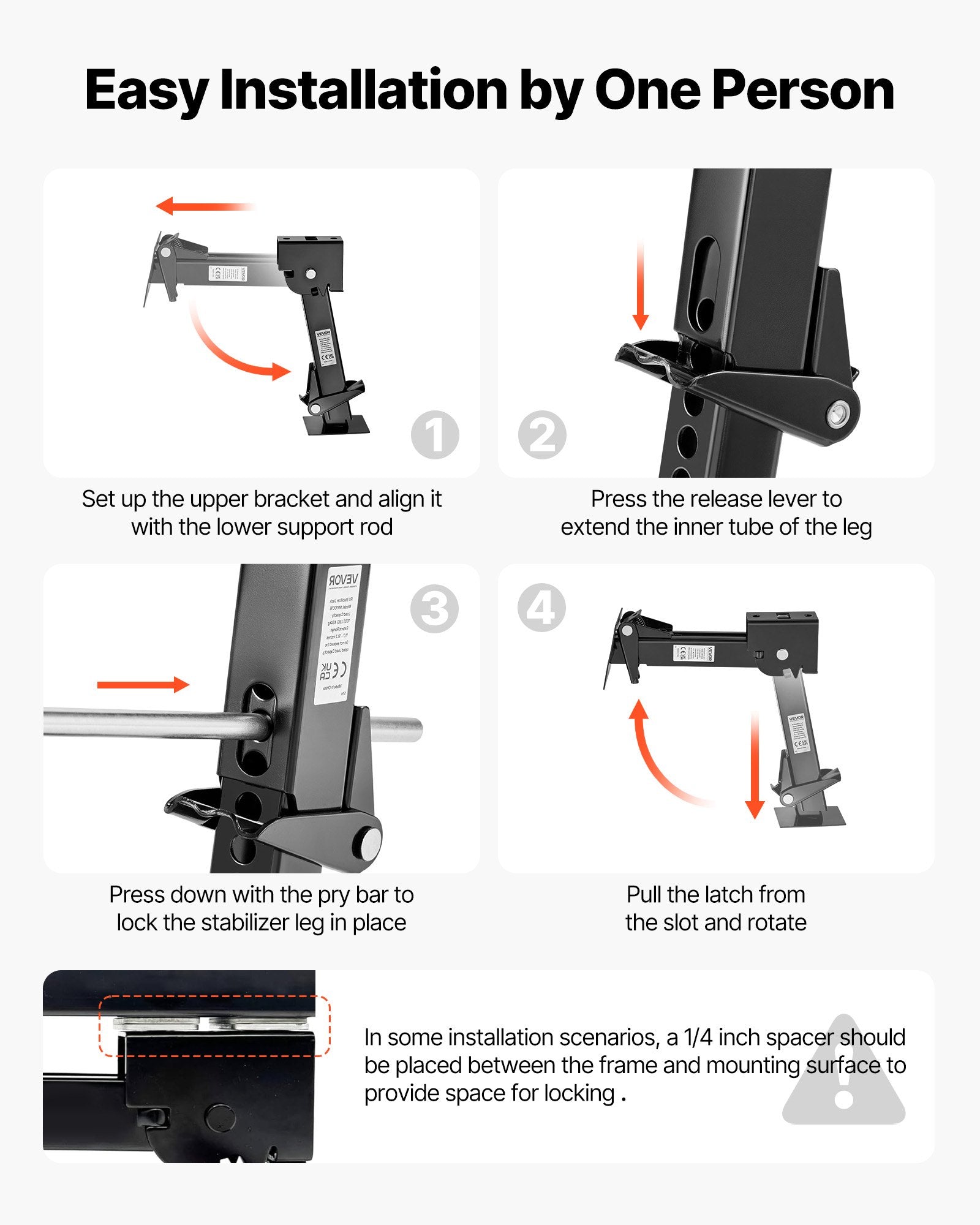 Teleskopinis stabilizavimo domkratas VEVOR MR1001B, 453,59 kg