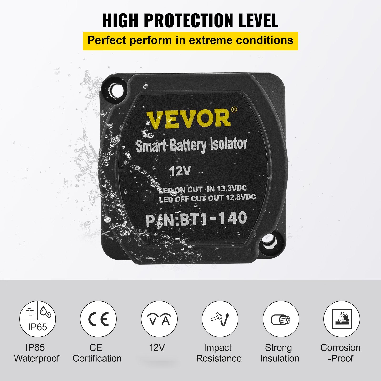 Dvigubas akumuliatorių krovimo relės rinkinys VEVOR JDQTJ-4M, 12V 140A
