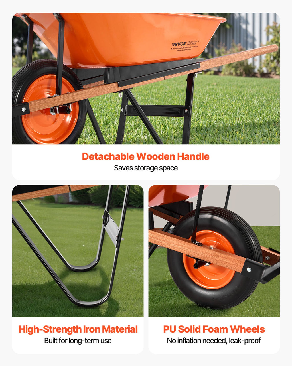 Sodo karutis VEVOR WB-1000, 120 kg keliamoji galia