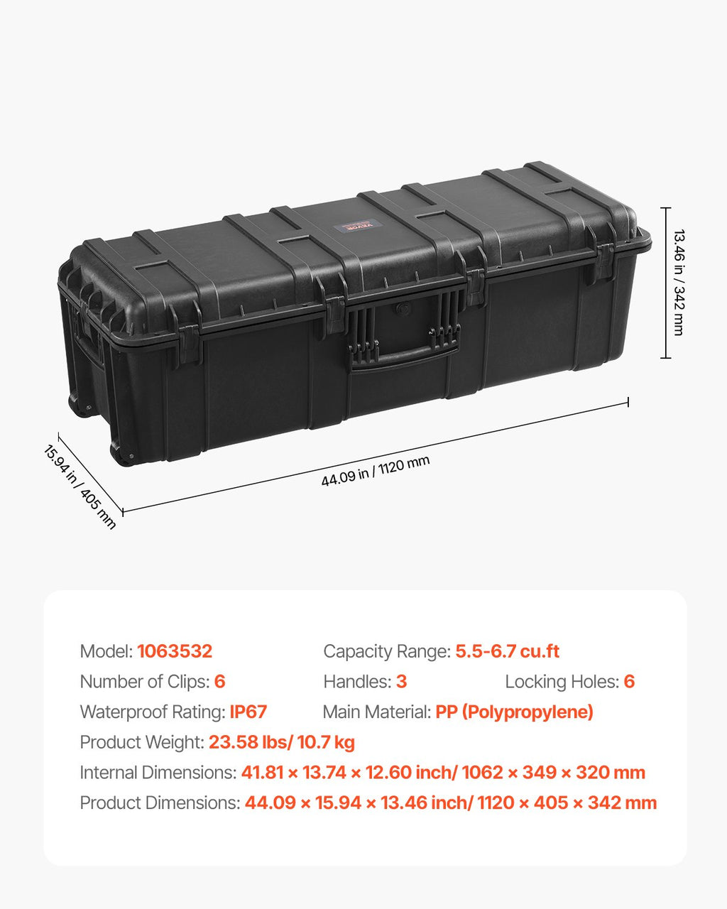 Apsauginis transportavimo dėklas VEVOR 1063523, 155 l