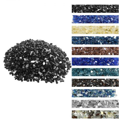 Dekoratyvinis ugnies stiklas VEVOR BJTL-BLK10, 4,5 kg