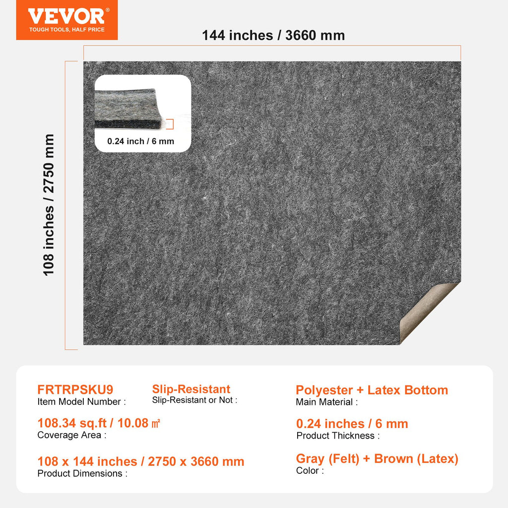 Neslystantis kilimo paklotas VEVOR FRTRPSKU9, 275x366 cm